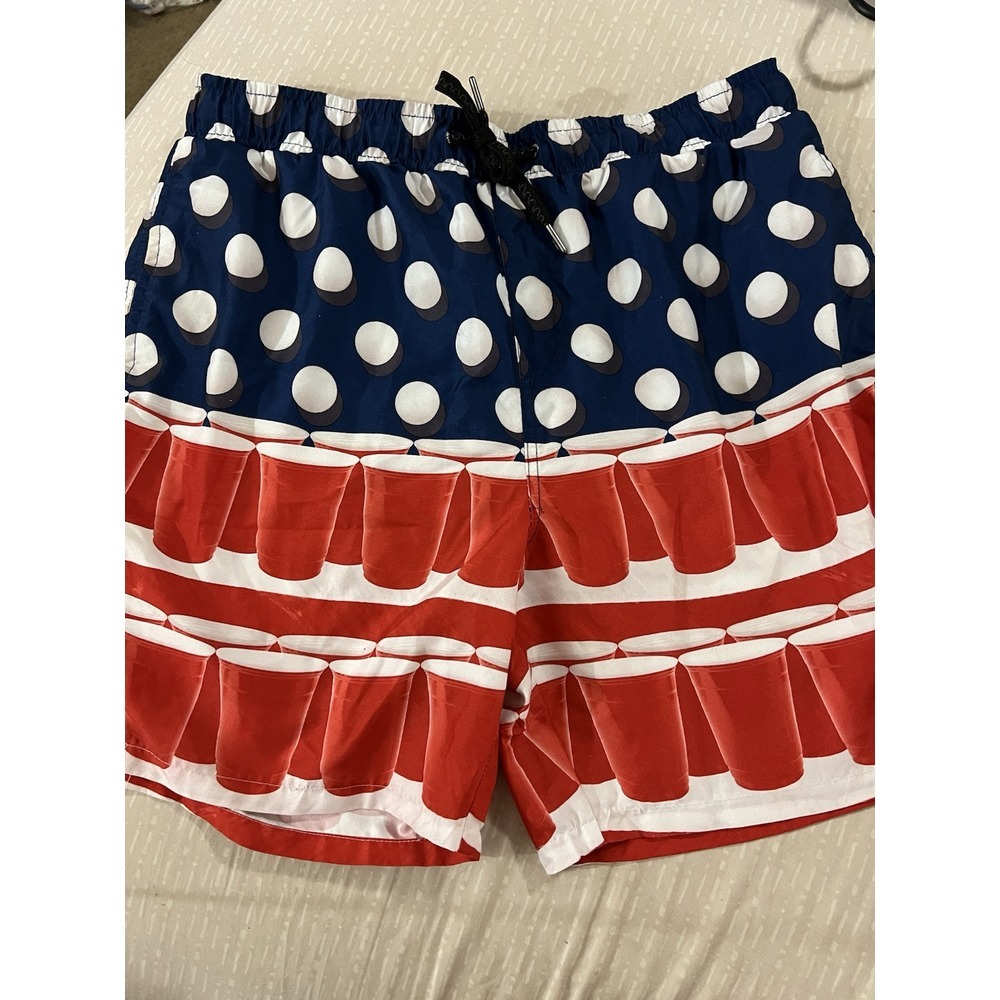 Brooklyn Cloth Mfg Co Volley Board‎ Shorts Beer Pong Swim Trunks Size Large